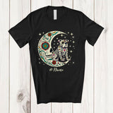 MacnyStore - Personalized Custom Name Floral Moon Skeleton Bulldog; Scary Dia De Los Muertos Halloween T-Shirt