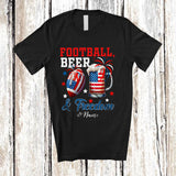 MacnyStore - Personalized Custom Name Football Beer Freedom; Joyful 4th of July Drinking Player; Patriotic T-Shirt