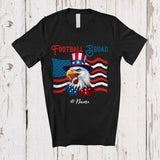 MacnyStore - Personalized Custom Name Football Squad; Joyful 4th Of July Eagle Football Player; Patriotic T-Shirt