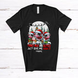 MacnyStore - Personalized Custom Name Forget Milk Give Me Cows; Joyful Christmas Three Santa Farmer T-Shirt