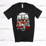 MacnyStore - Personalized Custom Name Forget Milk Give Me Pugs; Joyful Christmas Three Santa Family T-Shirt