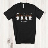 MacnyStore - Personalized Custom Name Four Boo Playing Trumpet; Joyful Halloween Custom Name Musician T-Shirt