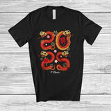 MacnyStore - Personalized Custom Name Four Snakes; Lovely China New Year 2025 Firework; Flowers Family T-Shirt