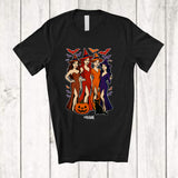 MacnyStore - Personalized Custom Name Four Women Witch Squad; Sarcastic Halloween Pumpkin Black Cat T-Shirt
