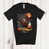 MacnyStore - Personalized Custom Name Fox Pirate; Lovely Halloween Fox Wild Animal Pumpkin T-Shirt