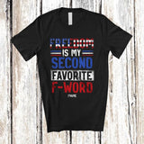 MacnyStore - Personalized Custom Name Freedom My Second Favorite F-word; Amusing 4th Of July US Patriotic T-Shirt