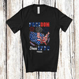 MacnyStore - Personalized Custom Name Freedom Since 1776; Humorous 4th of July American Flag Map; Patriotic T-Shirt