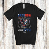 MacnyStore - Personalized Custom Name Freedom Since 1776; Humorous 4th of July Eagle Gun; Patriotic T-Shirt