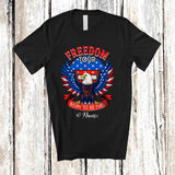MacnyStore - Personalized Custom Name Freedom Tour Born To Be Free; Joyful 4th of July Eagle; Retro Patriotic T-Shirt