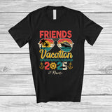 MacnyStore - Personalized Custom Name Friends Vacation 2025; Joyful Summer Vacation Sunglasses; Vintage Retro T-Shirt