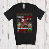 MacnyStore - Personalized Custom Name Fueled By Bourbon Christmas Cheer; Joyful Sweater Drinking Santa Dabbing T-Shirt