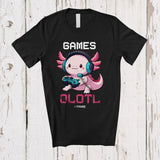 MacnyStore - Personalized Custom Name Game Alotl; Adorable Gamer Axolotl Nerd Lover; Girls Women Family T-Shirt