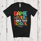MacnyStore - Personalized Custom Name Game Over Back To School; Joyful Gaming Gamer; Students Teacher T-Shirt