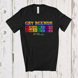 MacnyStore - Personalized Custom Name Gay Agenda; Humorous LGBTQ Pride Month Taco Gay Rainbow T-Shirt