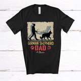 MacnyStore - Personalized Custom Name German Shepherd Dad; Amazing Father's Day Paws T-Rex Dinosaur T-Shirt