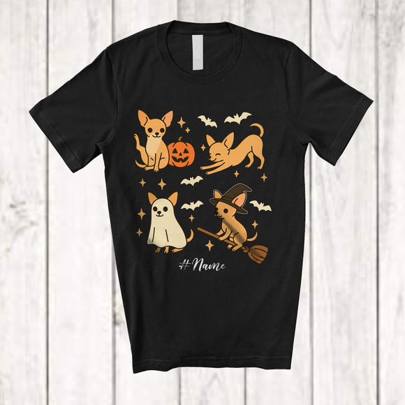 MacnyStore - Personalized Custom Name Ghost Boo Chihuahua Workout Yoga; Lovely Halloween Fitness Family T-Shirt