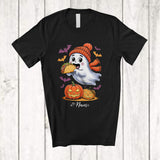 MacnyStore - Personalized Custom Name Ghost Boo Eating Taco; Joyful Halloween Costume Food Lover; Family T-Shirt