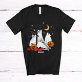 MacnyStore - Personalized Custom Name Ghost Cat Activities; Adorable Halloween Boo Cat Owner Lover T-Shirt