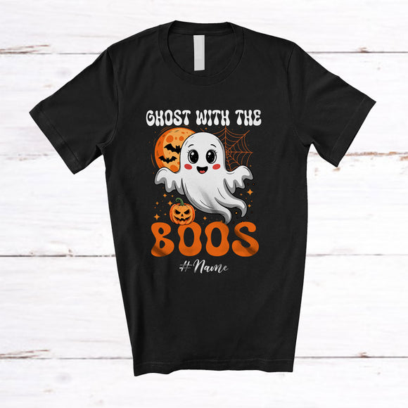 MacnyStore - Personalized Custom Name Ghost With The Boos; Lovely Halloween Moon Costume Family T-Shirt