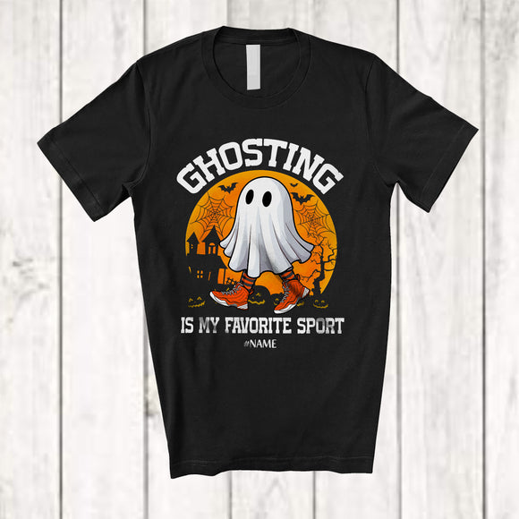 MacnyStore - Personalized Custom Name Ghosting Is My Favorite Sport; Humorous Halloween Boo Ghost Trick T-Shirt