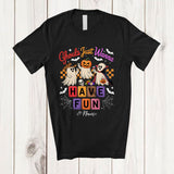 MacnyStore - Personalized Custom Name Ghouls Have Fun; Joyful Halloween Three Boo Ghost Collection T-Shirt