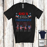 MacnyStore - Personalized Custom Name Gigi's Little Firecracker, Proud 4th Of July Fireworks, Patriotic T-Shirt