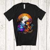 MacnyStore - Personalized Custom Name Giraffe Witch; Creepy Halloween Moon Boo Ghost Wild Animal Lover T-Shirt