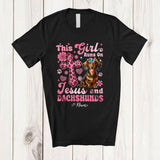 MacnyStore - Personalized Custom Name Girl Runs On Jesus And Dachshunds; Lovely Mother's Day Animal Family T-Shirt