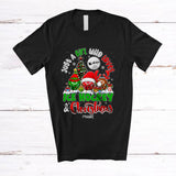 MacnyStore - Personalized Custom Name Girl Who Loves Ice Hockey Christmas; Amusing Custom Name Sport Player T-Shirt
