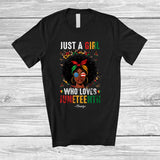 MacnyStore - Personalized Custom Name Girl Who Loves Juneteenth; Lovely Leopard Afro Women Sunglasses T-Shirt