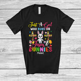 MacnyStore - Personalized Custom Name Girl Who Runs On Jesus And Bunnies; Lovely Easter Bunny Egg Hunt T-Shirt