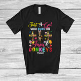 MacnyStore - Personalized Custom Name Girl Who Runs On Jesus And Donkeys; Lovely Easter Donkey Egg Hunt T-Shirt