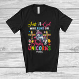 MacnyStore - Personalized Custom Name Girl Who Runs On Jesus And Unicorns; Lovely Easter Unicorn Egg Hunt T-Shirt