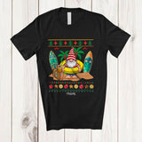 MacnyStore - Personalized Custom Name Gnome Hawaiian; Joyful Christmas In July Sweater Gnomies; Family T-Shirt
