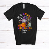 MacnyStore - Personalized Custom Name Gnome Shenanigans Begin; Amusing Halloween Gnome Witch T-Shirt
