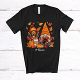 MacnyStore - Personalized Custom Name Gnome With Dachshund; Lovely Thanksgiving Fall Dachshund Owner T-Shirt