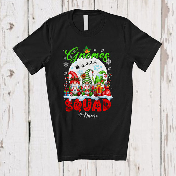 MacnyStore - Personalized Custom Name Gnomes Squad; Awesome Christmas Moon Three Gnomes Gnomies T-Shirt