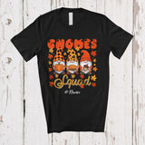 MacnyStore - Personalized Custom Name Gnomes Squad; Lovely Thanksgiving Three Leopard Plaid Gnomies T-Shirt