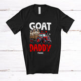MacnyStore - Personalized Custom Name Goat Dad; Lovely Father's Day Goat On Trailer Tractor; Farmer Family T-Shirt