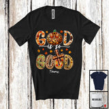 MacnyStore - Personalized Custom Name God Is So Good; Amazing Thanksgiving Fall Leopard Pumpkin Cross T-Shirt
