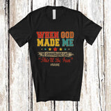 MacnyStore - Personalized Custom Name God Made Me He Said This'll Be Fun; Sarcastic Saying Vintage T-Shirt