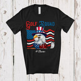 MacnyStore - Personalized Custom Name Golf Squad; Joyful 4th Of July Eagle Golf Player; Patriotic T-Shirt