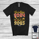 MacnyStore - Personalized Custom Name Goodbye 2024 Hello 2025; Joyful Happy New Year Fireworks Drinking T-Shirt