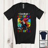 MacnyStore - Personalized Custom Name Goodbye 4th Grade Hello 5th Grade, Colorful Graduation Boy Dabbing, Graduate T-Shirt