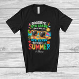 MacnyStore - Personalized Custom Name Goodbye On Way To 6th Grade; Lovely First Summer Vacation Sunglasses T-Shirt