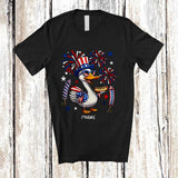 MacnyStore - Personalized Custom Name Goose Eating Hot Dog Sausage; Humorous 4th of July Boy Patriotic T-Shirt
