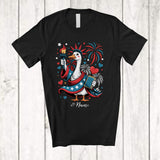 MacnyStore - Personalized Custom Name Goose Statue of Liberty; Humorous 4th of July American Fireworks; Patriotic T-Shirt