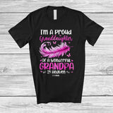 MacnyStore - hyphenA/s1Personalized Custom Name Granddaughter Of Grandpa In Heaven; Proud Father's Day Memories T-Shirt