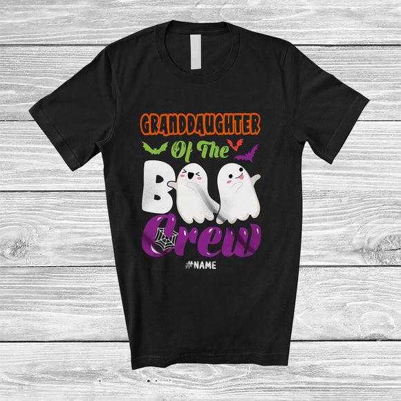 MacnyStore - Personalized Custom Name Granddaughter Of The Boo Crew; Adorable Halloween Boo Ghost; Family T-Shirt