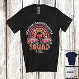 MacnyStore - Personalized Custom Name Grandma Granddaughter Squad, Amazing Mother's Day Flowers Rainbow T-Shirt